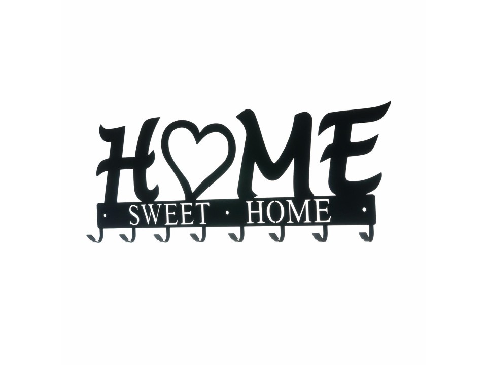 Wieszak ścienny Home Sweet Home czarny - Intesi